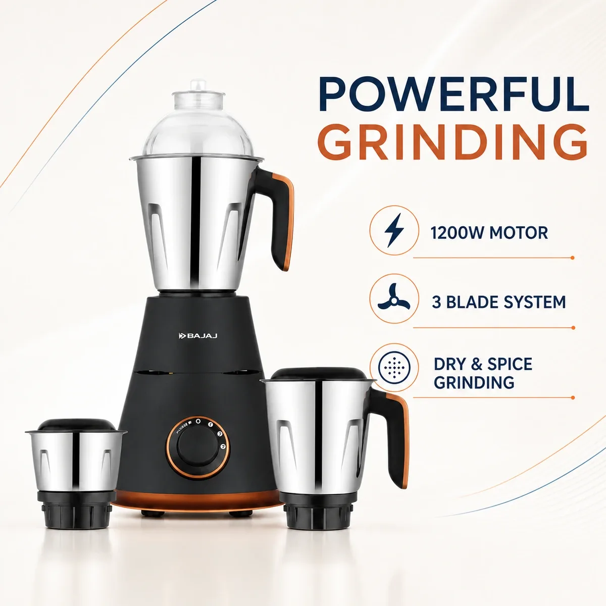 Bajaj Ninja Virtue (1200 Watt) Mixer Grinder product image