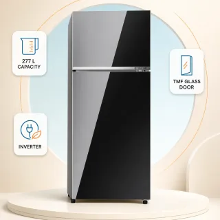 Hisense 277L TMF Inverter Glass Door Refrigerator Mirror Black — 1
