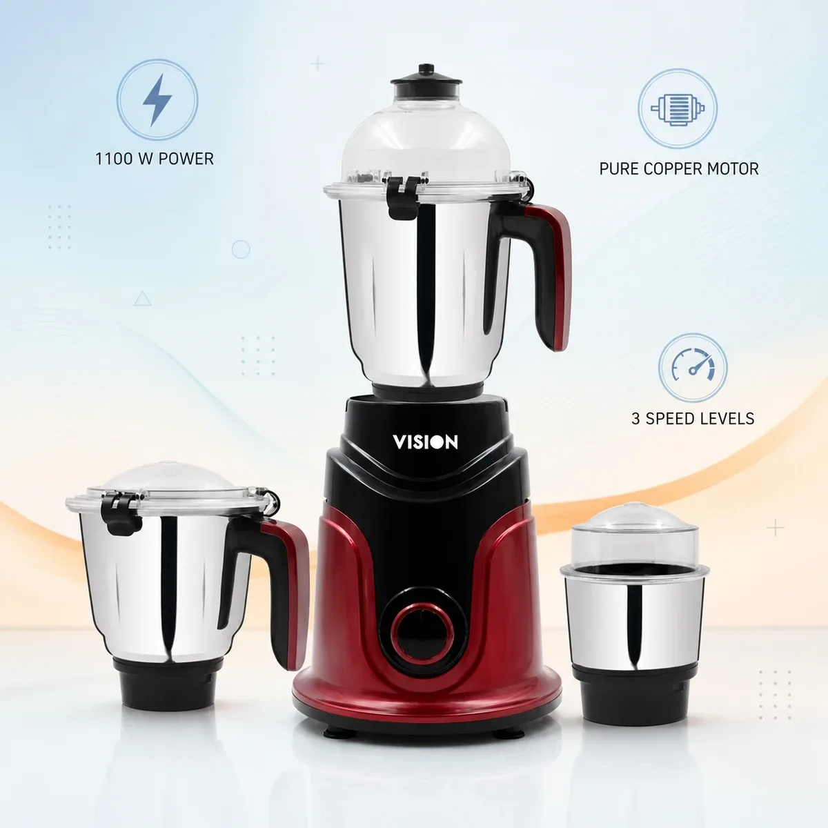 Vision VIS-SBL-022 Maroon 1100W Blender