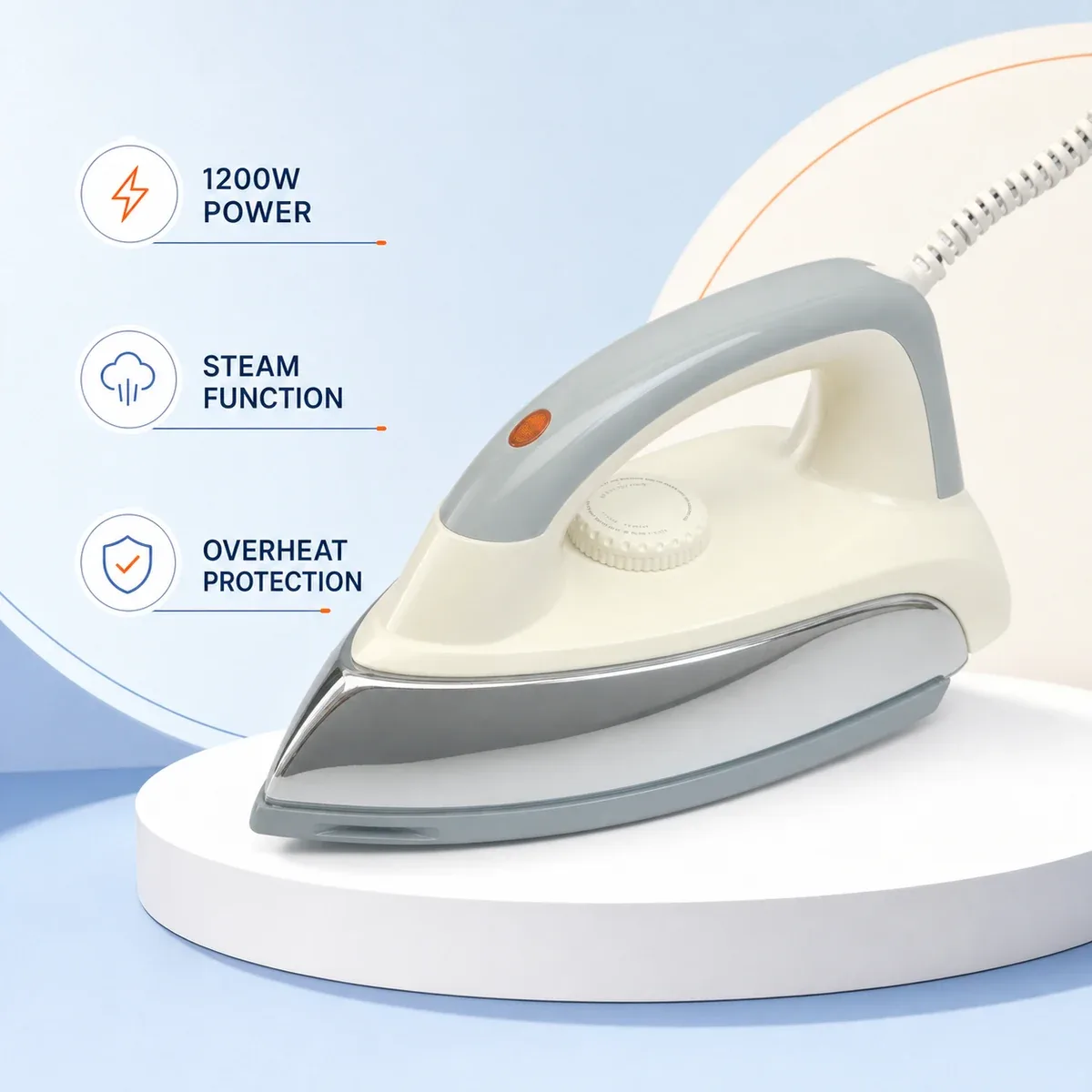 Vision Electric Iron – Model No. VIS-DEI-005 product image