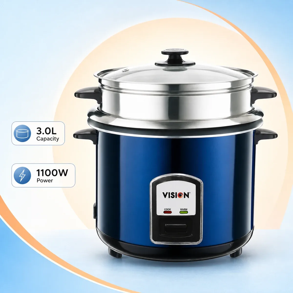 Vision Rice Cooker 3.0L REL-50-05 SS Blue Double Pot