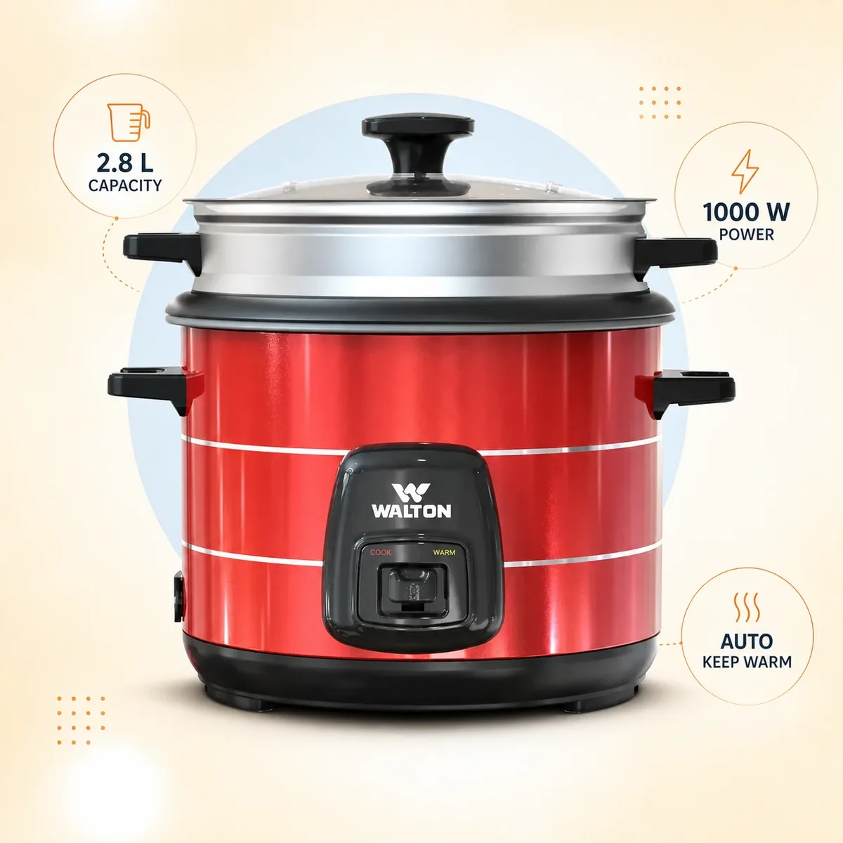 Walton 2.8 Liter Rice Cooker product image