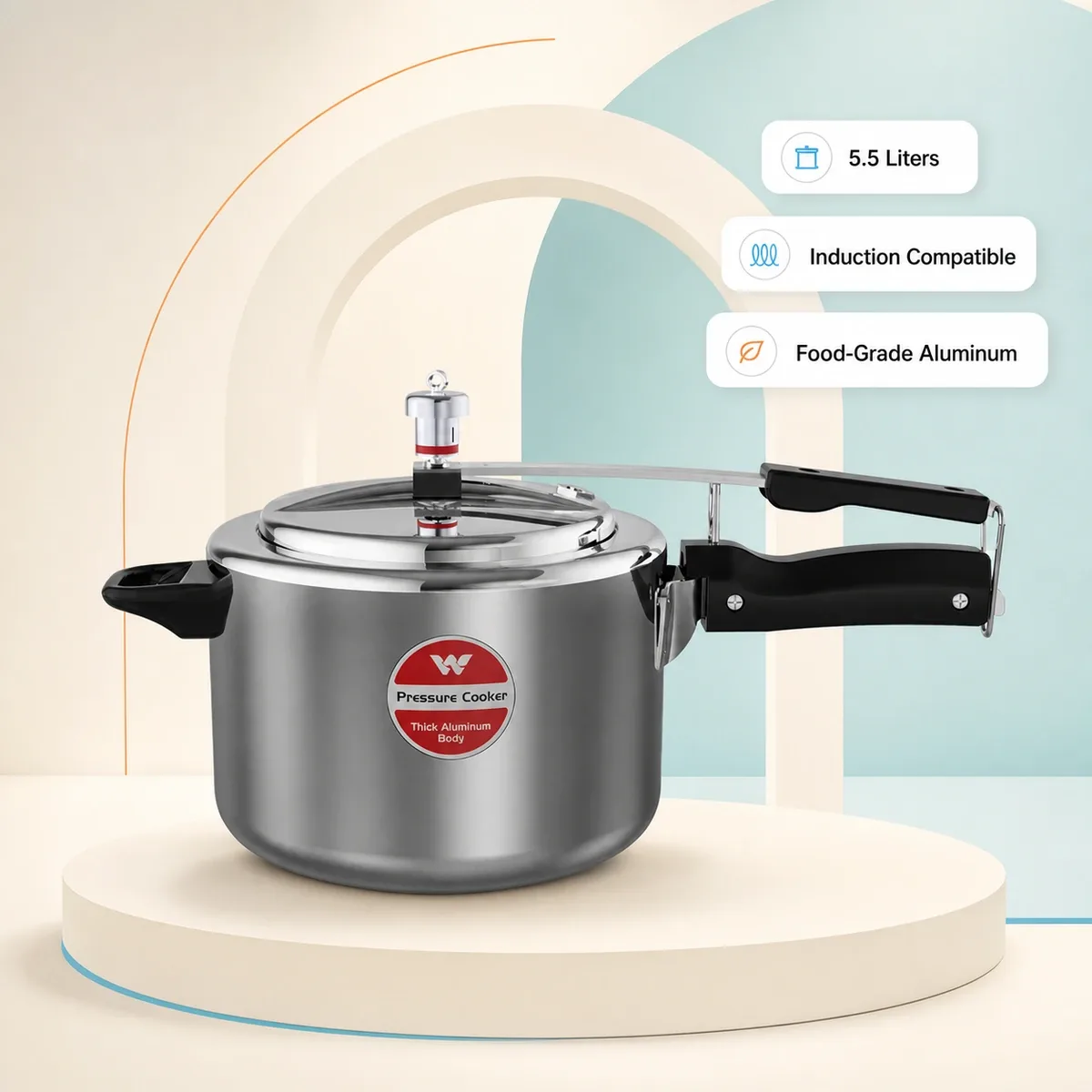 Walton Manual Straight Classic Induction Pressure Cooker 5.5L product image