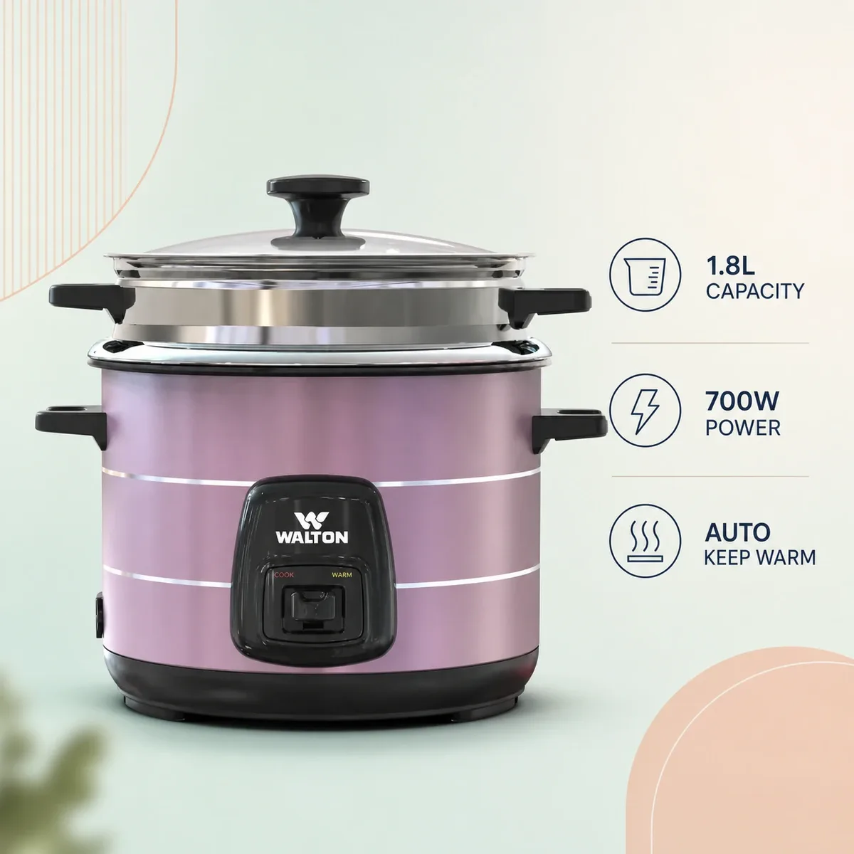 Walton Rice Cooker 1.8L – Glroia Deluxe product image